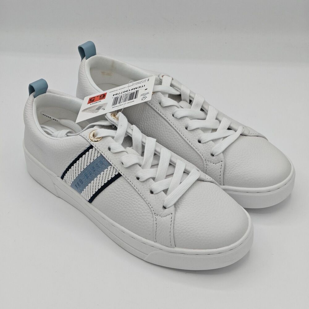 Ted Baker “Bailey Icon” Women’s Classic Leather Tennis Shoe (Blue-Multi) - NEW